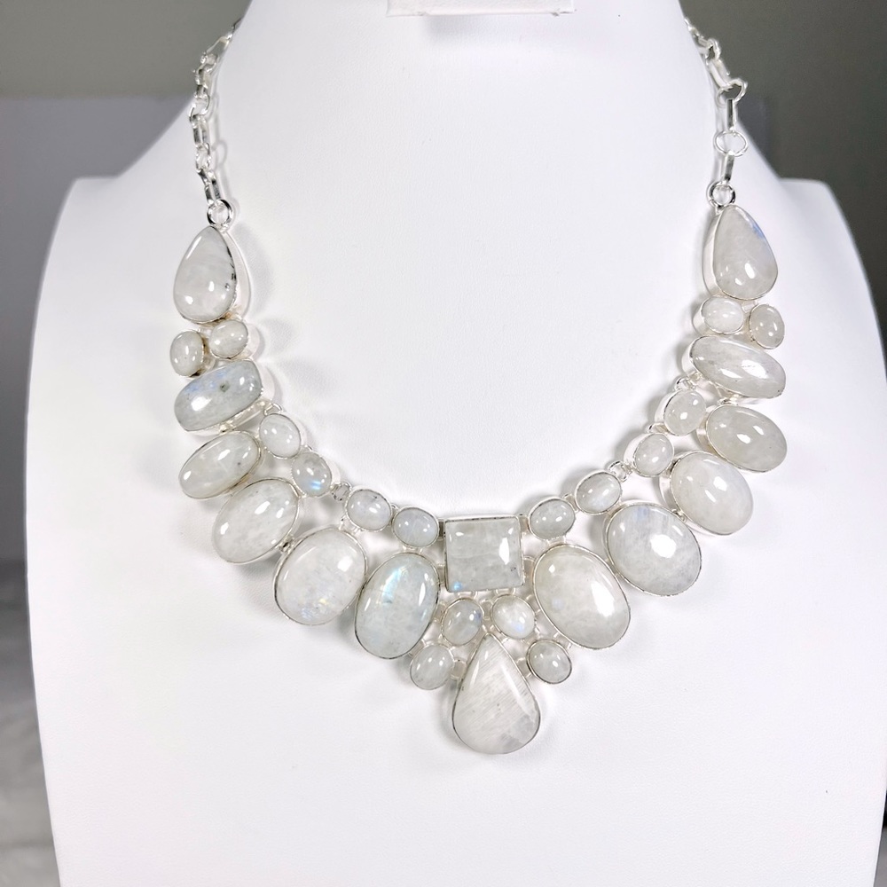 Moonstone Large 925 Gemstone Necklace